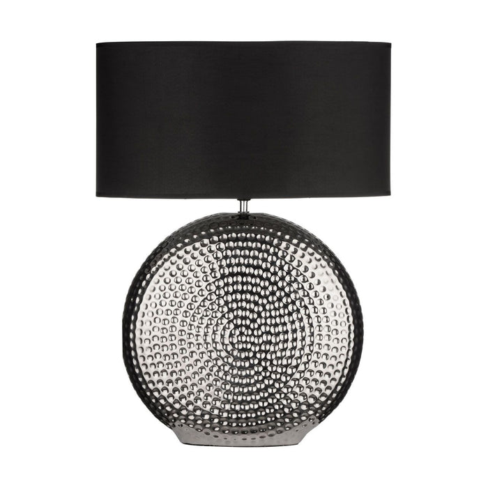Liknos Black Fabric Shade Table Lamp With Chrome Metal Base