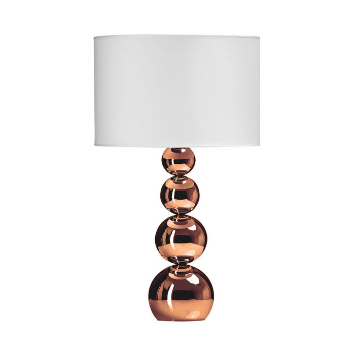 Cameo White Fabric Shade Touch Table Lamp With Copper Metal Base