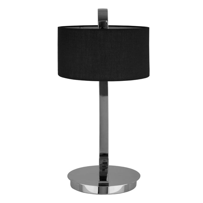 Leyna Black Fabric Shade Table Lamp With Chromed Metal Base