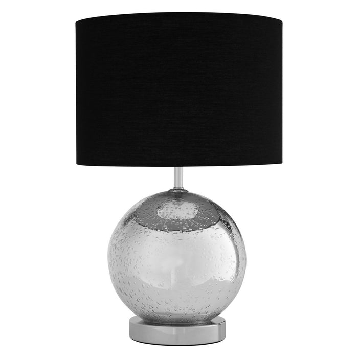 Naomi Black Fabric Shade Table Lamp With Glass Droplet Base