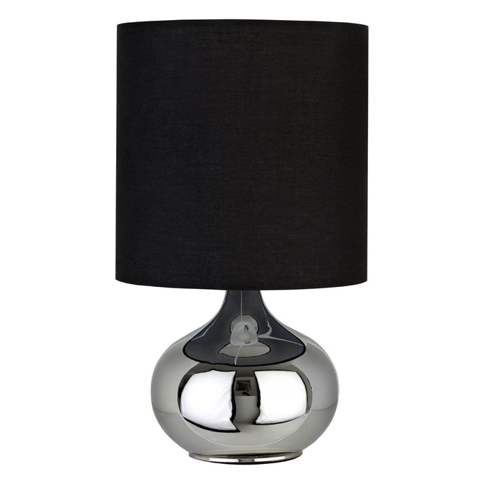 Niko Black Fabric Shade Table Lamp With Glass Droplet Base
