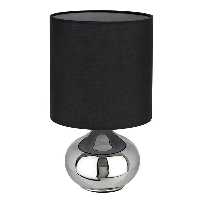 Niko Black Fabric Shade Table Lamp With Glass Droplet Base