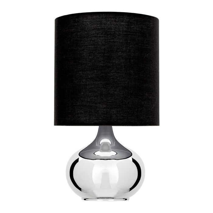 Niko Black Fabric Shade Table Lamp With Glass Droplet Base