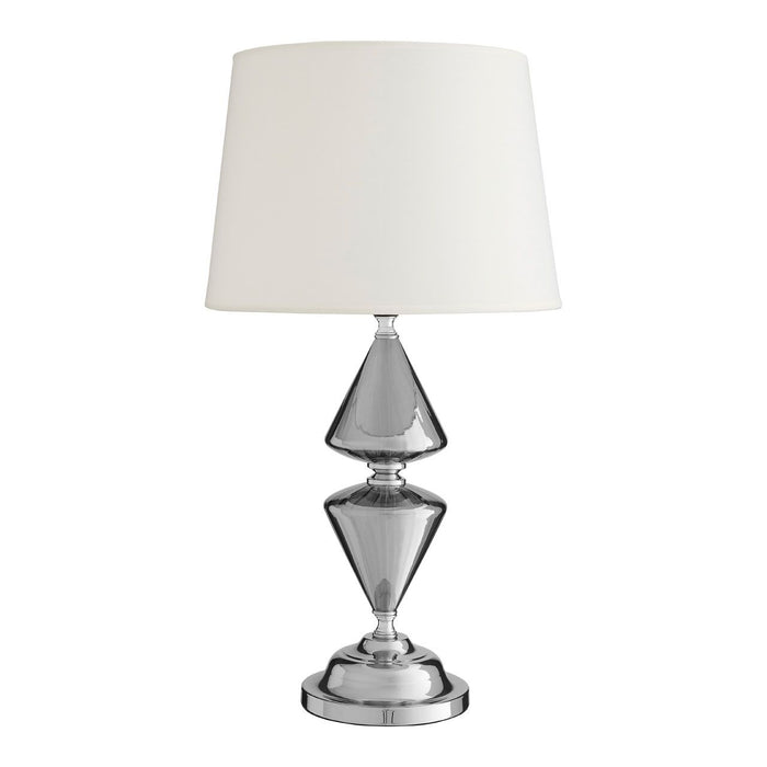 Honor White Fabric Shade Table Lamp With Chrome Glass Base