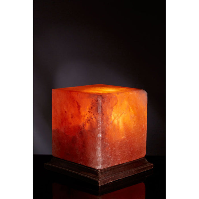 Trexant Box Design Salt Table Lamp In Orange