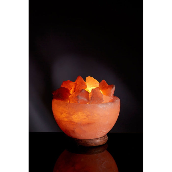 Trexant Bowl Design Salt Table Lamp In Orange