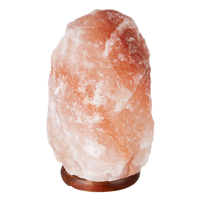 Trexant Medium Natural Stone Design Salt Table Lamp In Orange