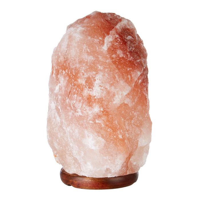 Trexant Medium Natural Stone Design Salt Table Lamp In Orange