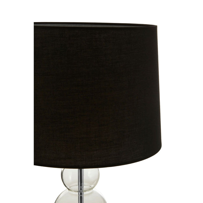 Luke Black Fabric Shade Table Lamp With Clear Glass Orbs Base