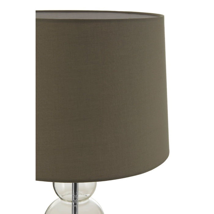 Luke Grey Fabric Shade Table Lamp With Clear Glass Orbs Base
