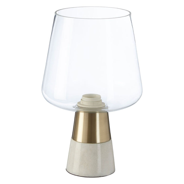 Edonta Clear Glass Shade Table Lamp With Brass Metal Base
