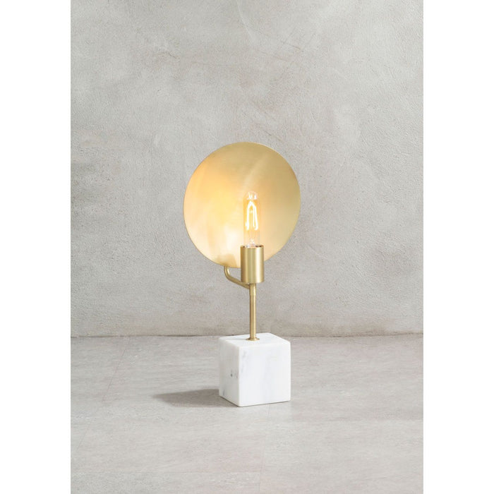 Vencrant Metal Task Table Lamp With White Marble Block Base