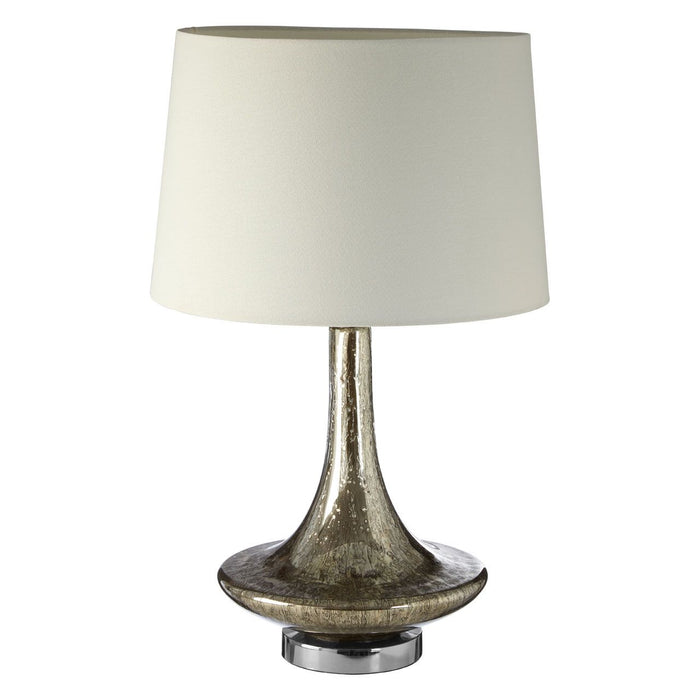 Mercury White Fabric Shade Table Lamp With Champagne Glass Base