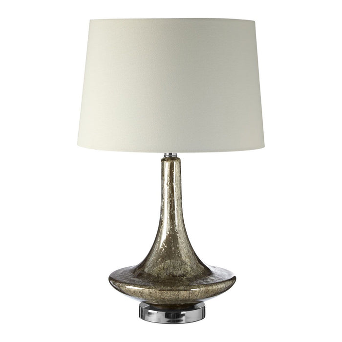 Mercury White Fabric Shade Table Lamp With Champagne Glass Base