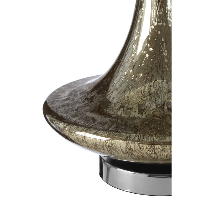 Mercury White Fabric Shade Table Lamp With Champagne Glass Base