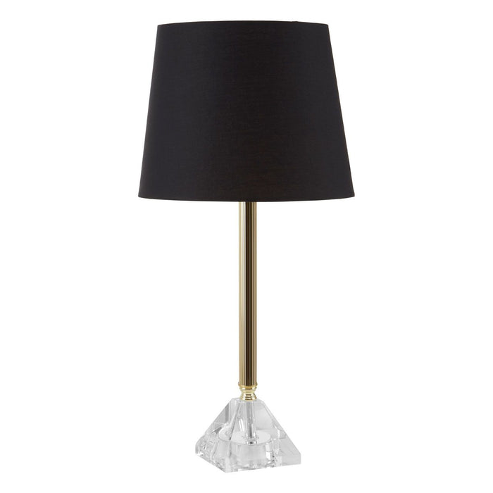 Haze Black Fabric Shade Table Lamp With Gold Metal Stand