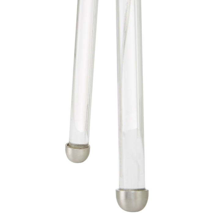 Halia White Fabric Shade Table Lamp With Crystal Tripod Base