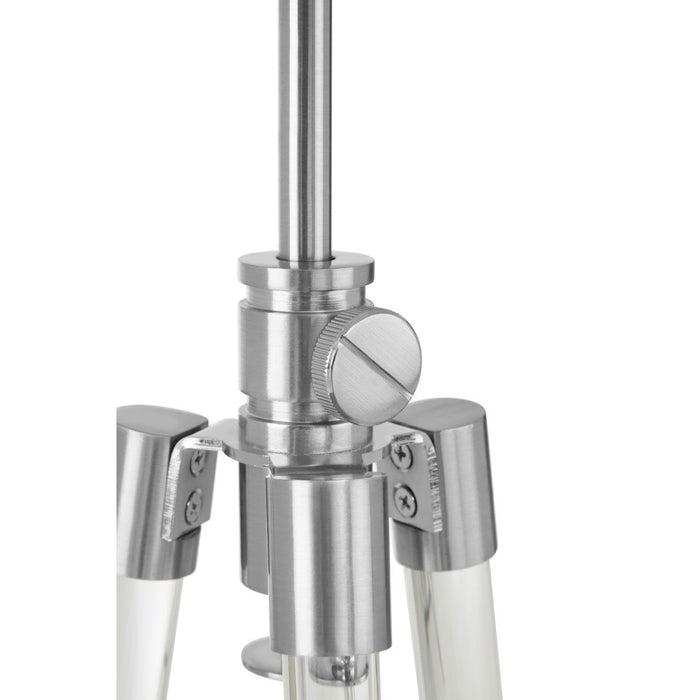 Halia White Fabric Shade Table Lamp With Crystal Tripod Base