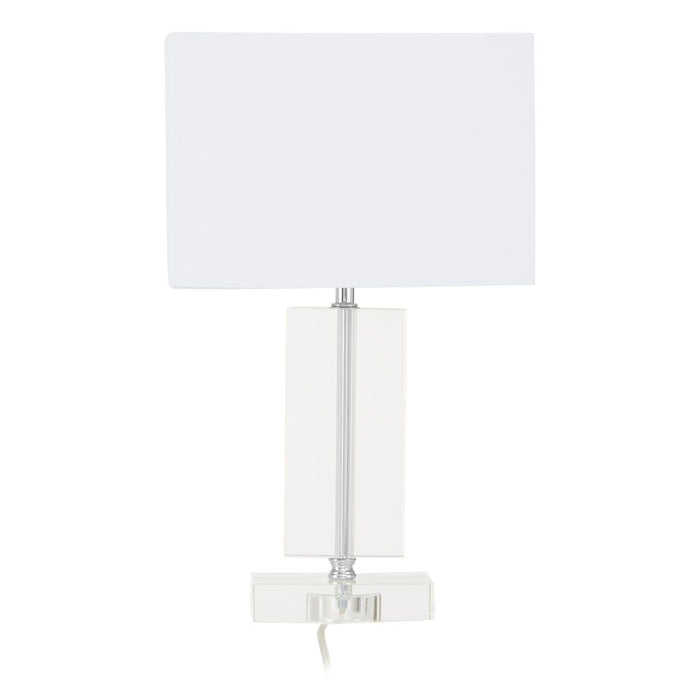 Helma White Fabric Shade Table Lamp With Crystal Base