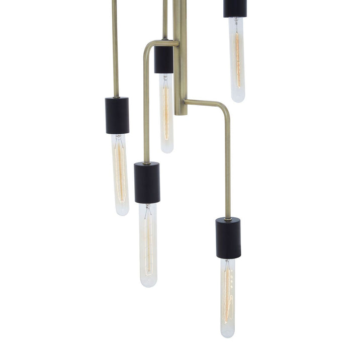 Lagona 5 Tubular Bulbs Ceiling Pendant Light In Antique Brass