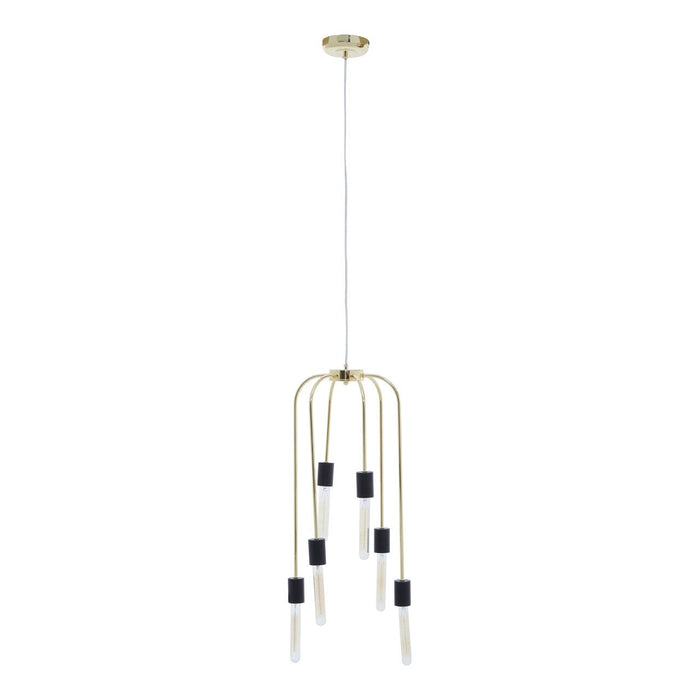 Lagona 6 Tubular Bulbs Ceiling Pendant Light In Gold