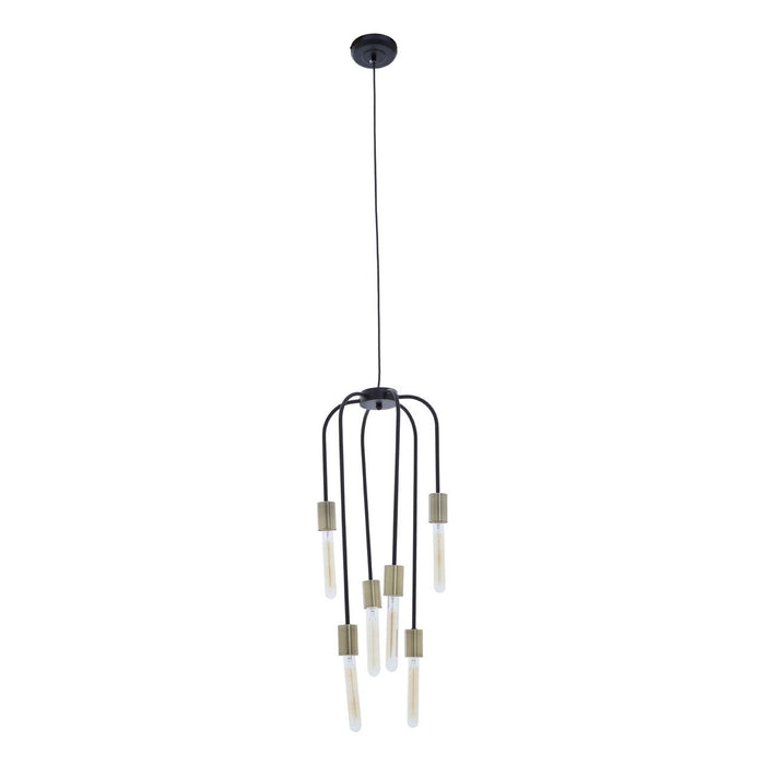 Lagona 6 Tubular Bulbs Ceiling Pendant Light In Black