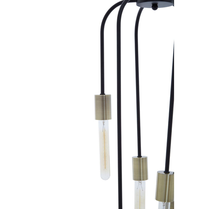 Lagona 6 Tubular Bulbs Ceiling Pendant Light In Black