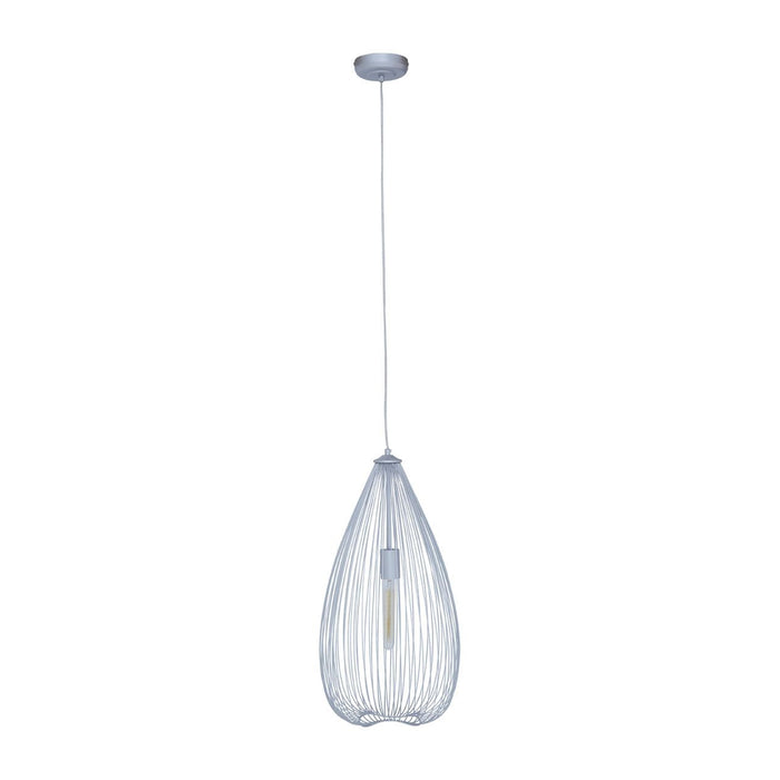 Lavis Contemporary Teardrop Shape Ceiling Pendant Light In Silver