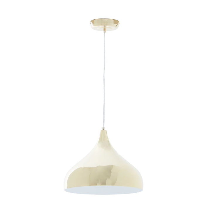 Leni Round Canopy Ceiling Pendant Light In Gold