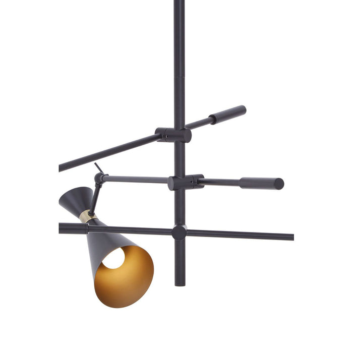 Linox 3 Metal Shade Ceiling Pendant Light In Black And Gold