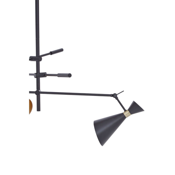 Linox 3 Metal Shade Ceiling Pendant Light In Black And Gold