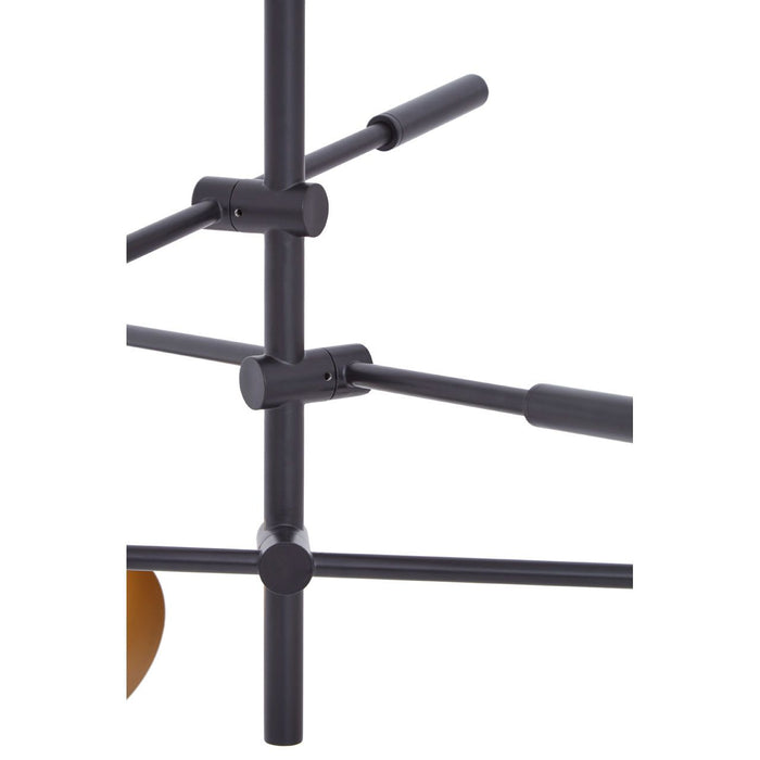 Linox 3 Metal Shade Ceiling Pendant Light In Black And Gold