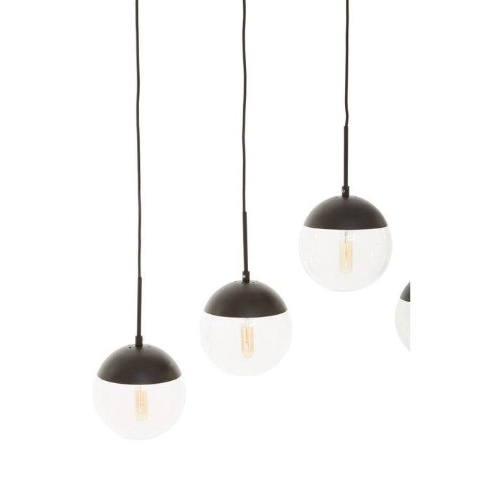 Revive 5 Clear Glass Shades Ceiling Pendant Light In Black