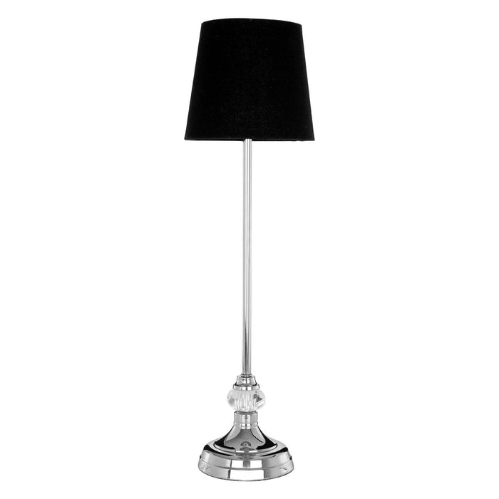 Ursa Black Fabric Shade Table Lamp With Silver Iron Base