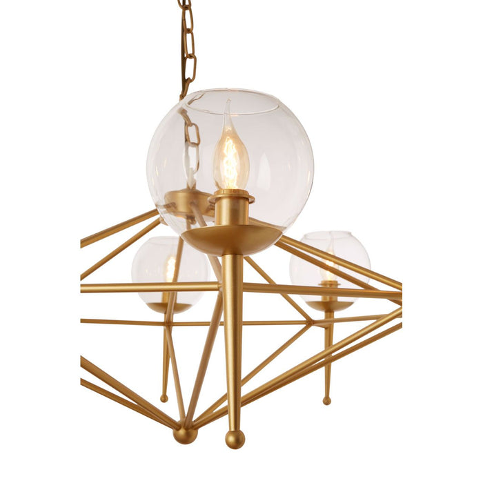 Abira 8 Glass Shades Geo Ceiling Pendant Light In Gold