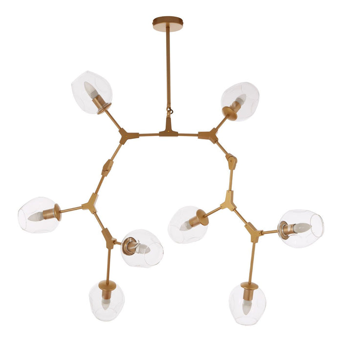 Abira 8 Glass Shades Ceiling Pendant Light In Gold