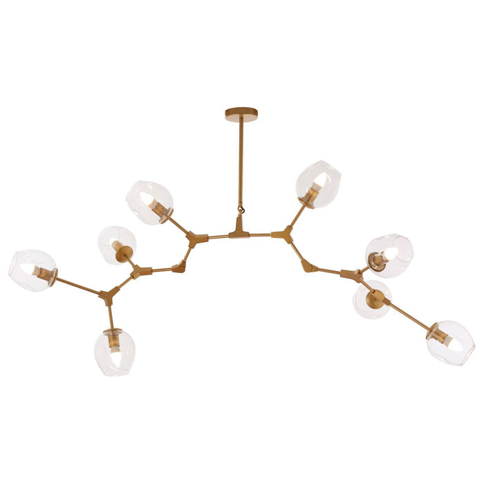 Abira 8 Glass Shades Ceiling Pendant Light In Gold