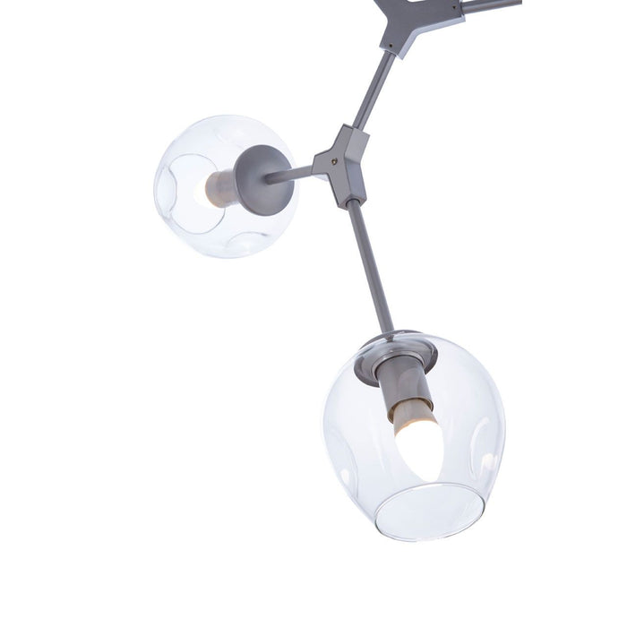Abira 5 Glass Shades Ceiling Pendant Light In Silver