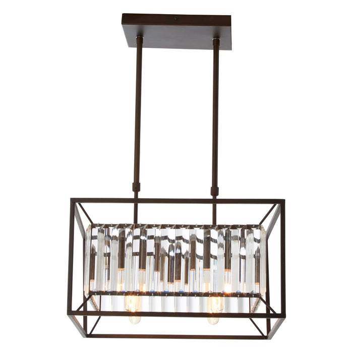 Akiko 4 Glass Shades Ceiling Pendant Light In Matt Black