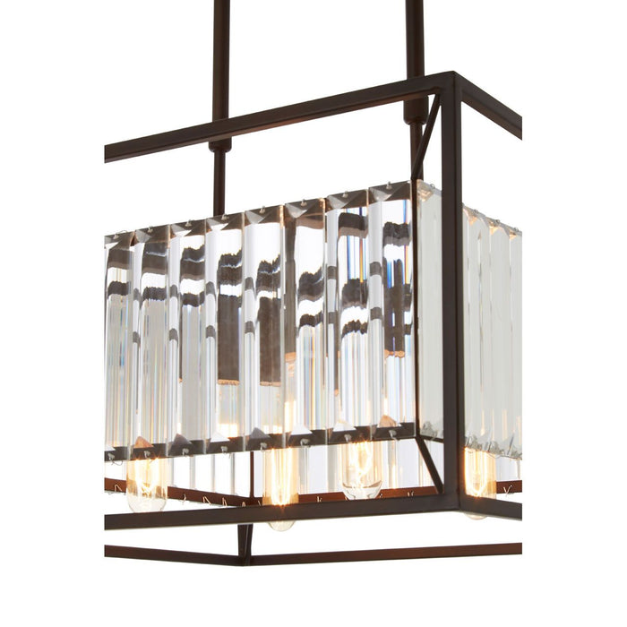 Akiko 4 Glass Shades Ceiling Pendant Light In Matt Black