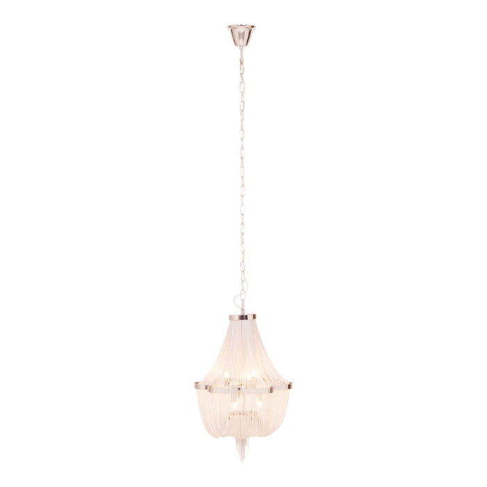 Lerci Round 6 Crystal Shades Ceiling Pendant Light In Chrome