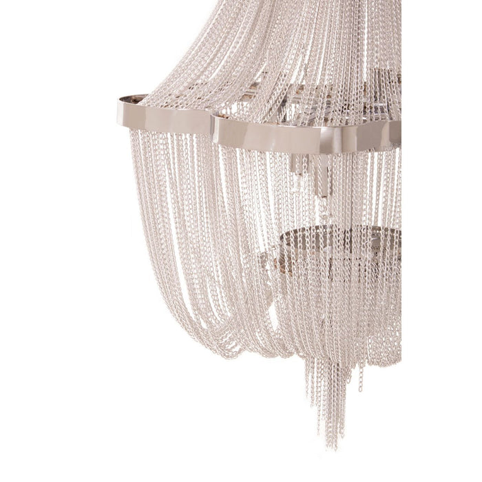 Lerci Round 6 Crystal Shades Ceiling Pendant Light In Chrome