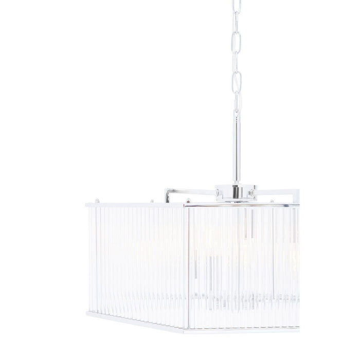 Lerci Hexagonal 6 Glass Shades Ceiling Pendant Light In Chrome