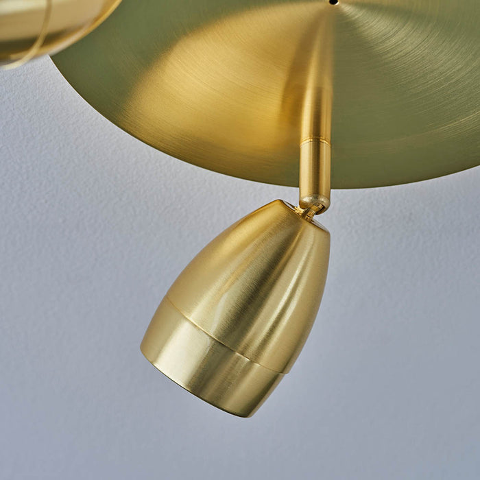 Porto 3 Lights Spotlight In Satin Brass With Clear Glass Diffuser