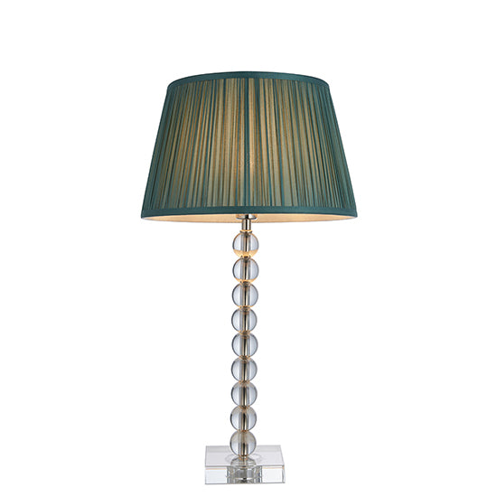 Adelie And Freya 12 Inch Fir Shade Table Lamp In Clear Crystal Glass