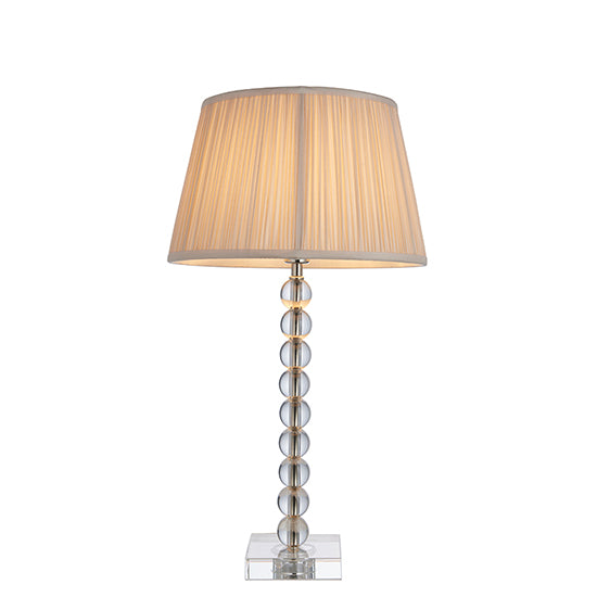 Adelie And Freya 12 Inch Oyster Shade Table Lamp In Clear Crystal Glass