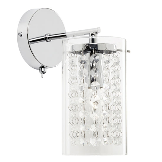 Alda Clear Glass Faceted Beads Wall Light In Polished Chrome