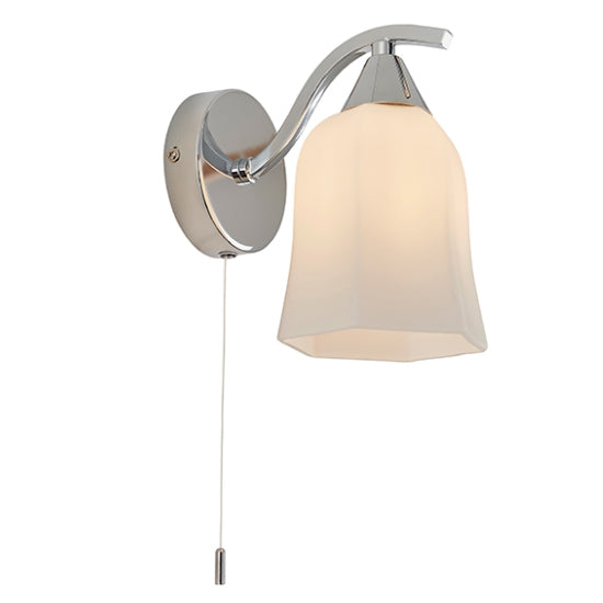 Alonso Opal Glass Shades Wall Light In Polished Chrome