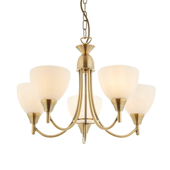 Alton 5 Lights Ceiling Pendant Light In Antique Brass