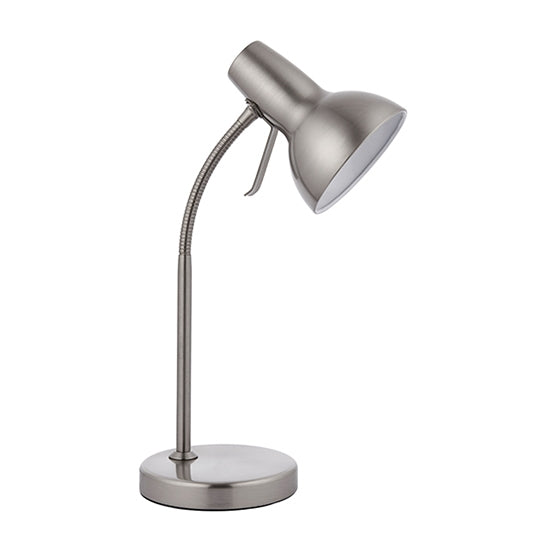 Amalfi USB Task Table Lamp In Satin Nickel And Gloss White